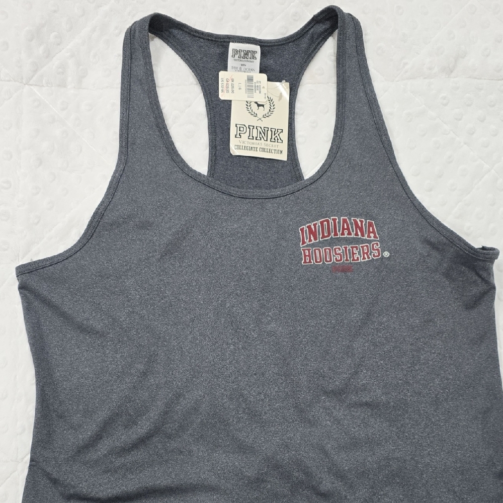 PINK Victoria's Secret Charcoal Indiana Hoosiers Tank Top